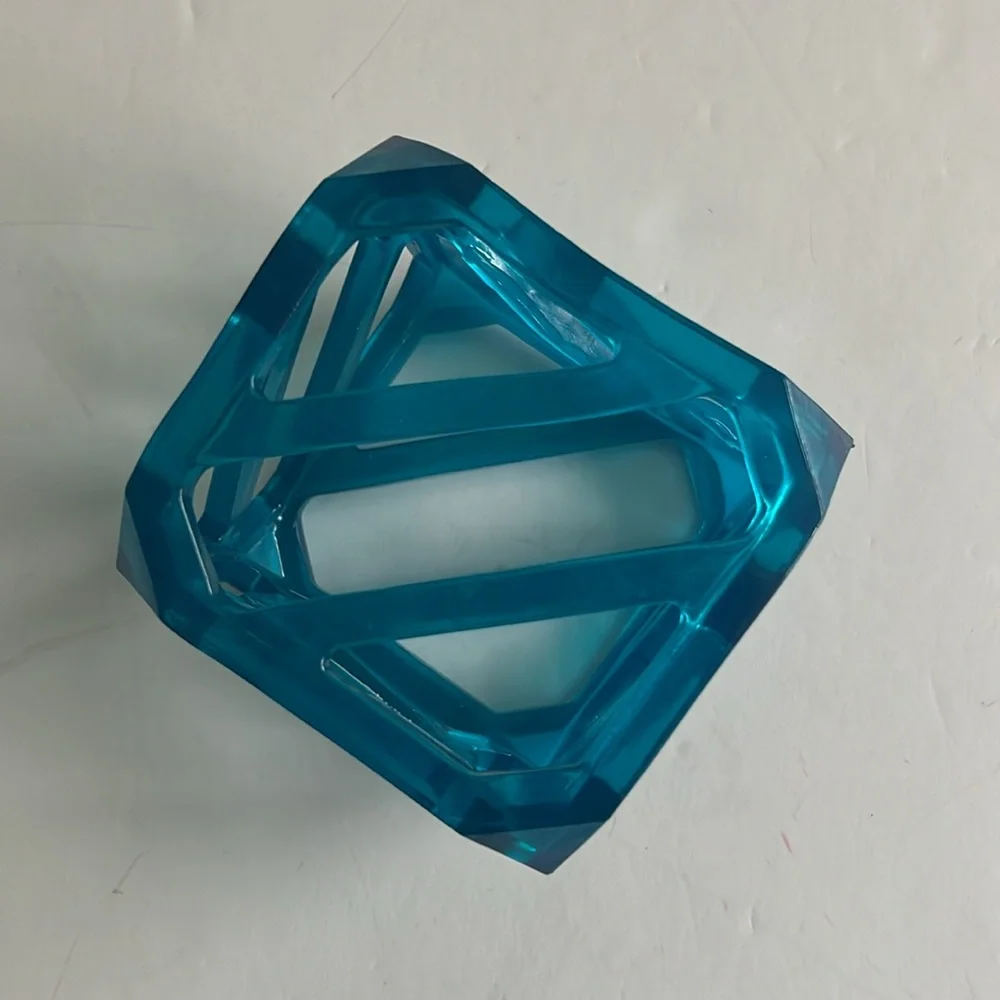Blue Open Weave Rubber Cube
